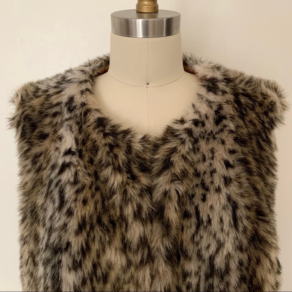 Vintage Faux Fur Cheetah Print Vest